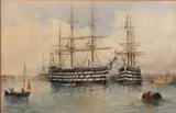 Untitled by Algernon Yockney, 1890, watercolor, sold Jul 2024