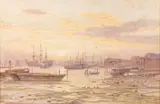 Near the docks at low tide - Watercolour - 20 by Martin Snape, Watercolour, offered Jul 2024
