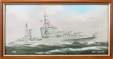 Force Five Increasing - A flower class corvette on convoy duty by Edward Payne, print on board, sold Jul 2024