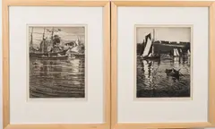 Trawlers at Brixham by Thomas Todd Blaylock, pencil, sold Jul 2024