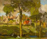 Bridgend by John Guthrie Spence Smith, Oil on board -50 x, sold Jun 2024
