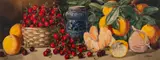 Still life study of cherries in a basket by Giovanni Barbaro, Watercolour -, sold Jun 2024