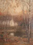 Woodland lake - Watercolour - 102 by James Thomas Watts, Watercolour, sold Jun 2024