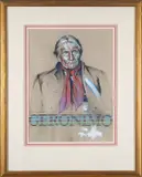 Geron by Jim Glen, Mixed media on paper, sold May 2024
