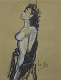 Untitled by Franz Laskoff, watercolor, sold May 2024