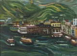 A busy harbour scene Oil by Y. Maeda, 1961, oil, sold Apr 2024