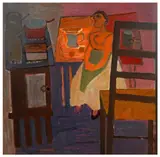 Untitled by John Melville, oil on board, offered Jun 2024