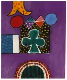 C.b.e., h.r.s.w., r.a. (british, 1920-2014) by Alan Davie, oil on board, offered Jun 2024