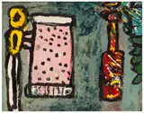 C.b.e., h.r.s.w., r.a. (british, 1920-2014) by Alan Davie, oil on paper, offered Jun 2024