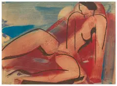 Untitled by Mary Stork, gouache, offered Jun 2024