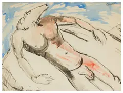 Untitled by Jacob Epstein, watercolour and chalk on paper, offered Jun 2024