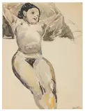 Untitled by Jacob Epstein, watercolour and chalk on paper, offered Jun 2024