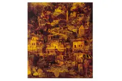Untitled by Ali Demir, oil on board, offered Jun 2024