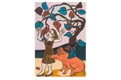 Untitled by Eileen Cooper, watercolour and printed, offered Jun 2024