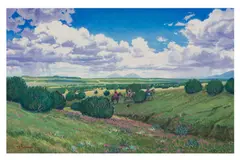 Untitled by Tom E. Scarborough, oil on board, offered Jun 2024