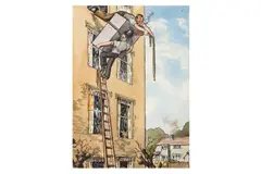 Untitled by Kenneth Stewart, watercolour and pen, offered May 2024