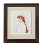 Young girl in a straw hat by George Lawrence Bulleid, Watercolour on paper laid to board, sold Oct 2023