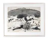 Vineyard landscape provence by Pierre Humbert, Ink and gouache, sold Oct 2023