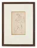 Canadian soldier by Augustus John, Pen and ink, sold Oct 2023