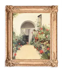 Villa d'avrey, la serre by Albert de Belleroche, Oil on canvas, sold Oct 2023