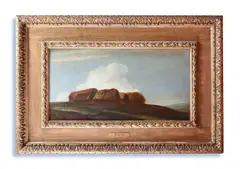 Haystacks (study on brighton downs) by George Frederic Watts, Oil on canvas, sold Oct 2023