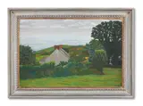 Sussex farm by Charles Ginner, 1930, Oil on canvas, sold Oct 2023