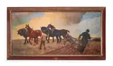 The turn of the plough by George Gascoyne, Oil on canvas, sold Oct 2023