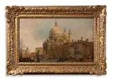 Santa maria della salute by David Roberts, Oil on card laid to canvas, sold Oct 2023