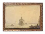 'the war parrot': dawn on the suez canal by Sholto Johnstone Douglas, Oil on canvas, sold Oct 2023