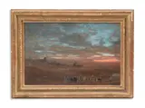 A view of cairo at sunset by Albert Goodwin, oil, sold Oct 2023