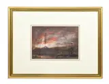 Pompeii bc 75 by Albert Goodwin, Watercolour and bodycolour on tinted paper, sold Oct 2023