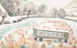 New year snow by Eric Ravilious, 1938, Watercolour and pencil, sold Oct 2023