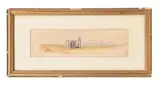 Temple ruins in athens [zeus olympic] by Edward Lear, Pencil and watercolour, sold Oct 2023