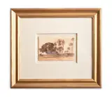Esneh on the nile by Edward Lear, Pencil, pen and red ink and watercolour on buff paper, sold Oct 2023