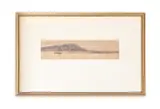 Near (above) abu simbil by Edward Lear, Pen and ink and watercolour, sold Oct 2023