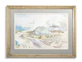 Silbury hill by Paul Nash, 1938, Watercolour and pencil, sold Oct 2023
