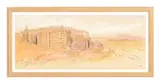 The temple of amada by Edward Lear, Pen and watercolour with white heightening, sold Oct 2023