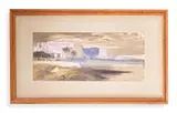Kasr ed saad by Edward Lear, Watercolour heightened with white, sold Oct 2023