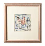 The holy family by David Jones, Watercolour, sold Oct 2023