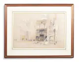 The interior of the mosque of santa sophia by John Frederick Lewis, Pencil and watercolour heightened with white, sold Oct 2023