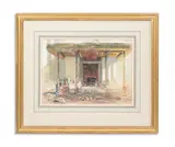 The entrance to the great mosque at brussa by John Frederick Lewis R.a., Watercolour and bodycolour, sold Oct 2023