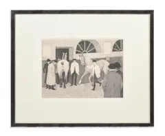 The horse mart by Robert Bevan, Lithograph, sold Oct 2023