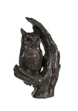 A bronze model of a spotted eagle owl by Bruce Little, 2007, BRONZE, sold Aug 2023