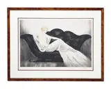 Sofa (schiffer 467) by Louis Icart, Etching and aquatint printed in colours, sold Aug 2023