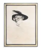 Femme au chapeau a plume by Paul César Helleu, pencil, sold Aug 2023
