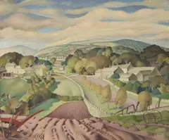 A derbyshire landscape by Harry Epworth Allen, oil, sold Jul 2023