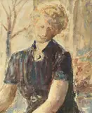 In the music room by Ethel Walker, oil, offered Jul 2023