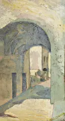 Archway by Noël Coward, oil, sold Jul 2023