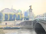 Alexander bridge by Julian Barrow, oil, sold Jul 2023
