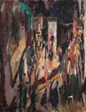Virgin of peace in procession, ronda by David Bomberg, Oil on canvas, sold Jul 2023